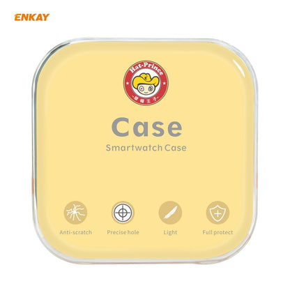 ENKAY Hat-Prince Full Coverage Electroplated PC Case + Tempered Glass Protector for Apple Watch Series 6 / 5 / 4 / SE 44mm(White+Champagne) - Watch Cases by ENKAY | Online Shopping UK | buy2fix