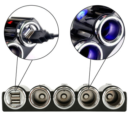 4 Way Car Cigarette Lighter Socket Splitter Dual USB Port Car Charger Adapter by buy2fix