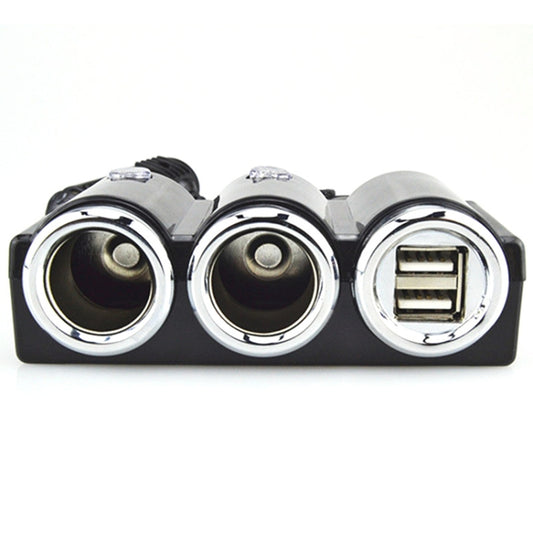 DC 12V / 24V Dual USB Multi Female Car Cigarette Lighter Splitter Socket Adapter Charger Socket Power Adapter / Charger - Cigar Socket by buy2fix | Online Shopping UK | buy2fix