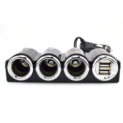 Car Cigarette Lighter Socket Splitter Dual USB Port Car Charger 3-Way Adapter - Cigar Socket by buy2fix | Online Shopping UK | buy2fix