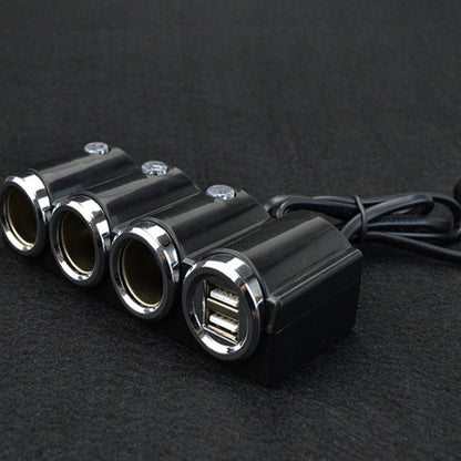 Car Cigarette Lighter Socket Splitter Dual USB Port Car Charger 3-Way Adapter - Cigar Socket by buy2fix | Online Shopping UK | buy2fix