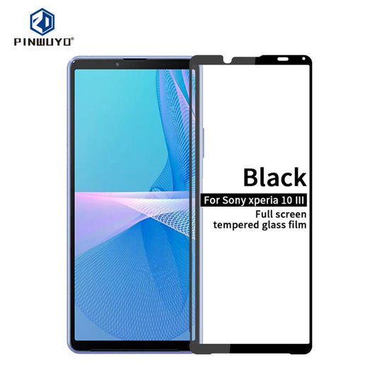 For Sony Xperia 10 III PINWUYO 9H 2.5D Full Screen Tempered Glass Film(Black) - Sony Tempered Glass by PINWUYO | Online Shopping UK | buy2fix