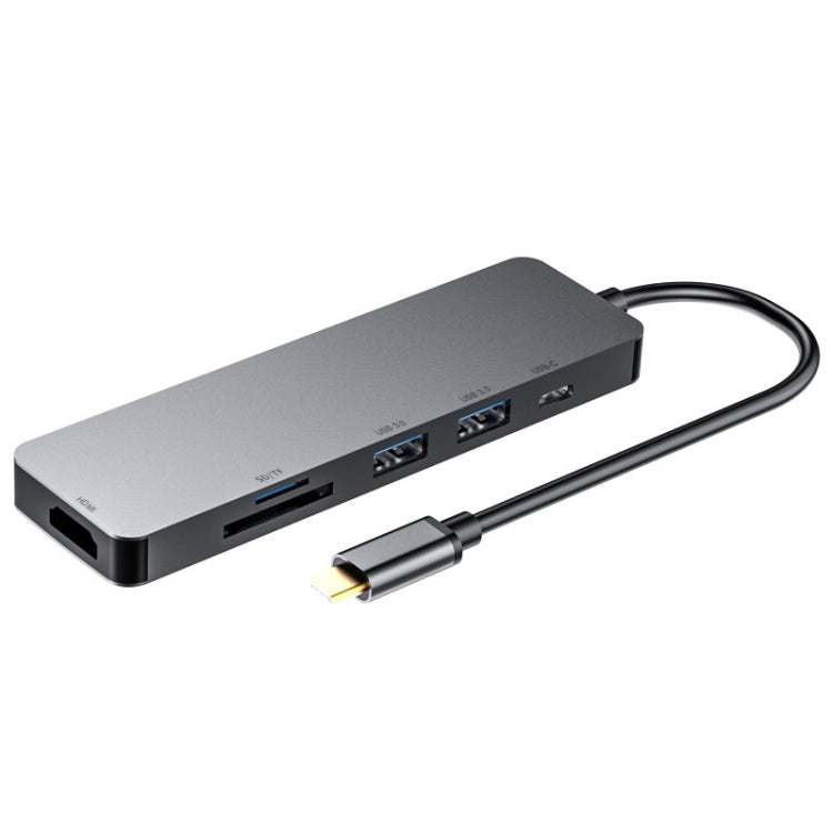 6 in 1 Type C to HDMI + USB 3.0 + Type C + SD/TF Docking Station Multi-function HUB by buy2fix