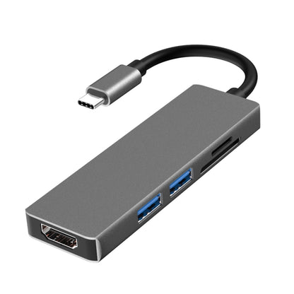 5 in 1 Type-c to HDMI + 2 x USB 3.0 + SD / TF Card Slot HUB Adapter - USB HUB by buy2fix | Online Shopping UK | buy2fix