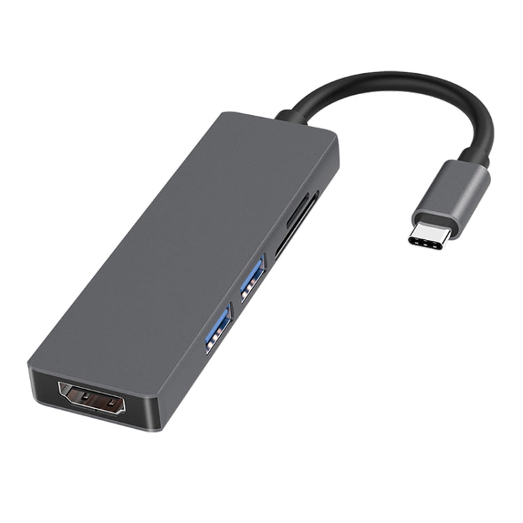 5 in 1 Type-c to HDMI + 2 x USB 3.0 + SD / TF Card Slot HUB Adapter - USB HUB by buy2fix | Online Shopping UK | buy2fix