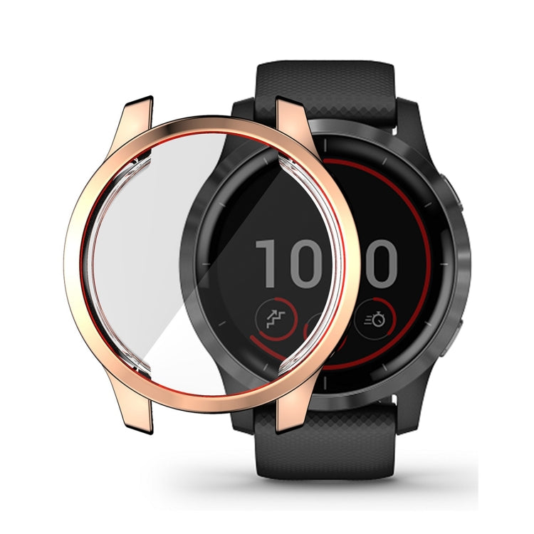 For Garmin Venu 2S 40mm / Vivoactive 4S 40mm ENKAY Hat-Prince Full Coverage Electroplate TPU Soft Case(Rose Gold) - Watch Cases by ENKAY | Online Shopping UK | buy2fix