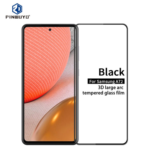 For Samsung Galaxy A72 4G/5G PINWUYO 9H 3D Curved Full Screen Explosion-proof Tempered Glass Film(Black) - Galaxy Tempered Glass by PINWUYO | Online Shopping UK | buy2fix