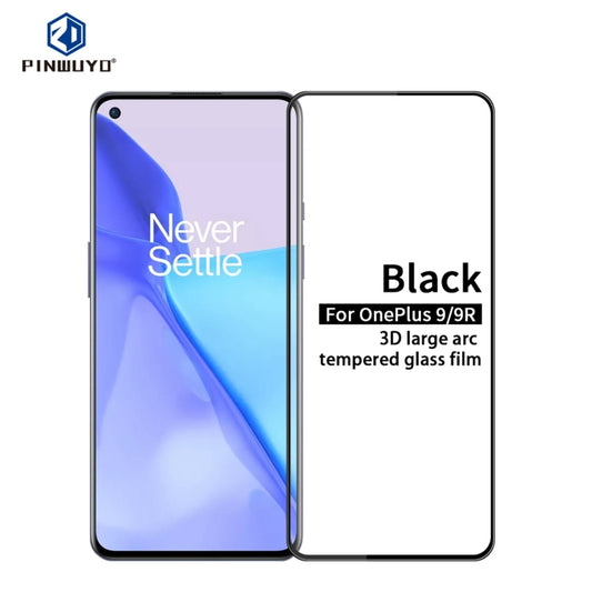 For OnePlus 9 / 9R PINWUYO 9H 3D Curved Full Screen Explosion-proof Tempered Glass Film(Black) - OnePlus Tempered Glass by PINWUYO | Online Shopping UK | buy2fix
