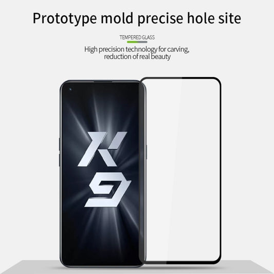 For OPPO K9 PINWUYO 9H 2.5D Full Screen Tempered Glass Film(Black) - OPPO Tempered Glass by PINWUYO | Online Shopping UK | buy2fix