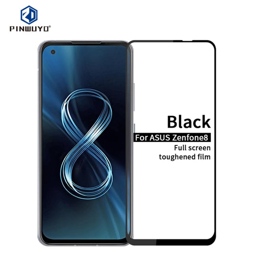 For Asus Zenfone 8 / ZS590KS PINWUYO 9H 2.5D Full Screen Tempered Glass Film(Black) - ASUS Tempered Glass by PINWUYO | Online Shopping UK | buy2fix