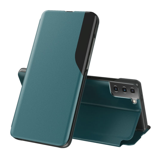 For Samsung Galaxy S21 FE Attraction Flip Holder Leather Phone Case(Green) - Galaxy Phone Cases by buy2fix | Online Shopping UK | buy2fix
