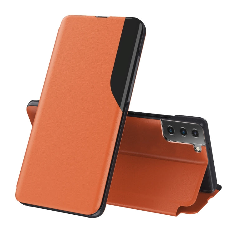 For Samsung Galaxy S21 FE Attraction Flip Holder Leather Phone Case(Orange) by buy2fix