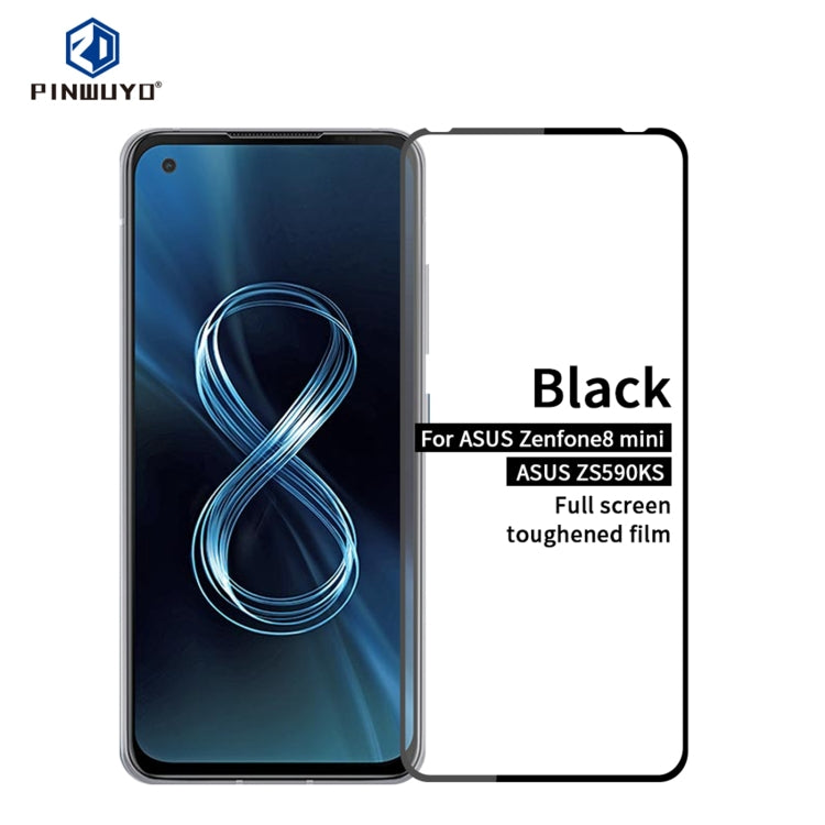 For Asus Zenfone 8 mini / ZS590KS PINWUYO 9H 2.5D Full Screen Tempered Glass Film(Black) - ASUS Tempered Glass by PINWUYO | Online Shopping UK | buy2fix