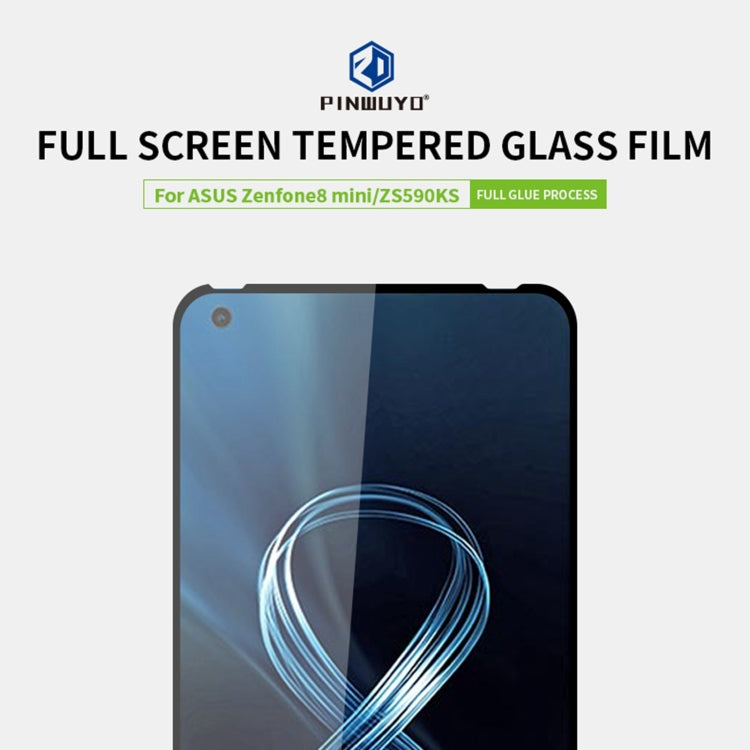 For Asus Zenfone 8 mini / ZS590KS PINWUYO 9H 2.5D Full Screen Tempered Glass Film(Black) - ASUS Tempered Glass by PINWUYO | Online Shopping UK | buy2fix