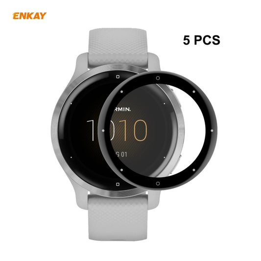 For Garmin Venu 2S / Vivoactive 4S 40mm 5 PCS ENKAY Hat-Prince 3D Full Screen Soft PC Edge + PMMA HD Screen Protector Film - Screen Protector by ENKAY | Online Shopping UK | buy2fix