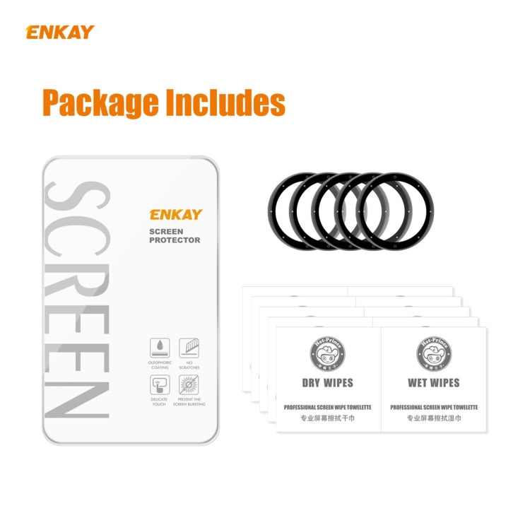 For Garmin Venu 2S / Vivoactive 4S 40mm 5 PCS ENKAY Hat-Prince 3D Full Screen Soft PC Edge + PMMA HD Screen Protector Film - Screen Protector by ENKAY | Online Shopping UK | buy2fix