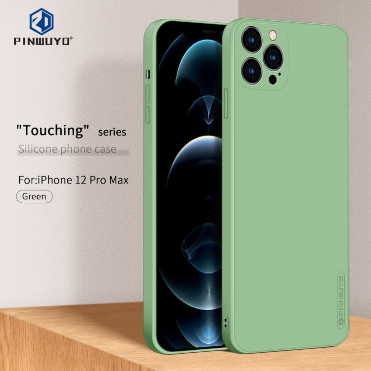 For iPhone 12 Pro Max PINWUYO Touching Series Liquid Silicone TPU Shockproof Case(Green) - iPhone 12 Pro Max Cases by PINWUYO | Online Shopping UK | buy2fix