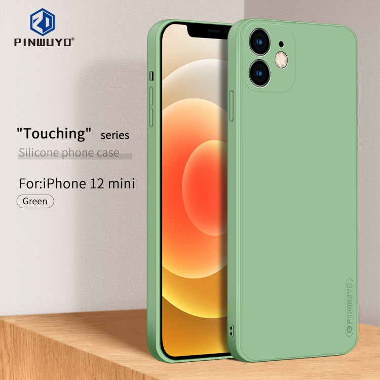 For iPhone 12 mini PINWUYO Touching Series Liquid Silicone TPU Shockproof Case(Green) - iPhone 12 mini Cases by PINWUYO | Online Shopping UK | buy2fix