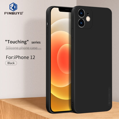 For iPhone 12 PINWUYO Touching Series Liquid Silicone TPU Shockproof Case(Black) - iPhone 12 / 12 Pro Cases by PINWUYO | Online Shopping UK | buy2fix