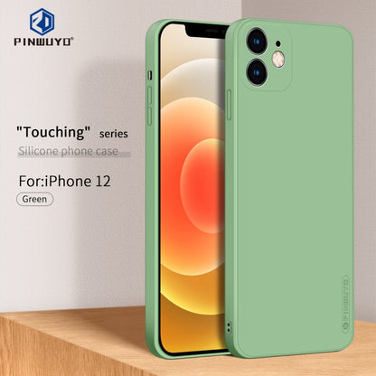 For iPhone 12 PINWUYO Touching Series Liquid Silicone TPU Shockproof Case(Green) - iPhone 12 / 12 Pro Cases by PINWUYO | Online Shopping UK | buy2fix