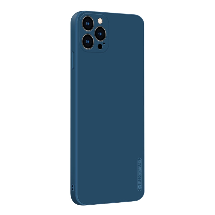 For iPhone 12 Pro PINWUYO Touching Series Liquid Silicone TPU Shockproof Case(Blue) - iPhone 12 / 12 Pro Cases by PINWUYO | Online Shopping UK | buy2fix