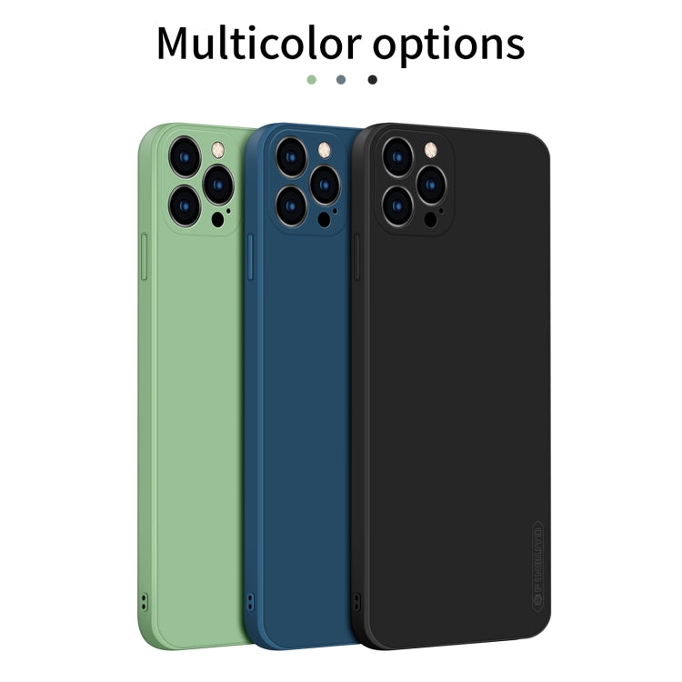 For iPhone 12 Pro PINWUYO Touching Series Liquid Silicone TPU Shockproof Case(Blue) - iPhone 12 / 12 Pro Cases by PINWUYO | Online Shopping UK | buy2fix