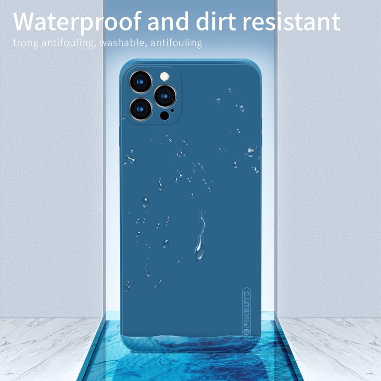 For iPhone 12 Pro PINWUYO Touching Series Liquid Silicone TPU Shockproof Case(Blue) - iPhone 12 / 12 Pro Cases by PINWUYO | Online Shopping UK | buy2fix