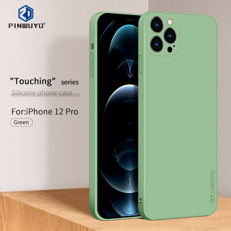For iPhone 12 Pro PINWUYO Touching Series Liquid Silicone TPU Shockproof Case(Green) - iPhone 12 / 12 Pro Cases by PINWUYO | Online Shopping UK | buy2fix