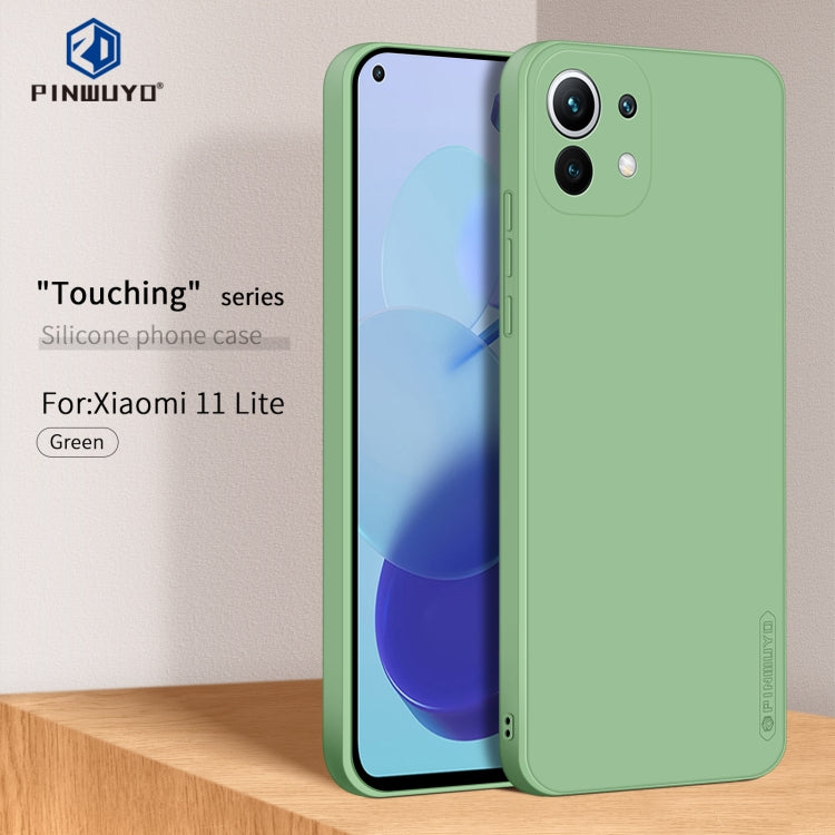 For Xiaomi Mi 11 Lite PINWUYO Touching Series Liquid Silicone TPU Shockproof Case(Green) - Xiaomi Cases by PINWUYO | Online Shopping UK | buy2fix