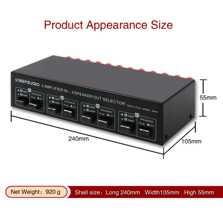 2-in 4-out Power Amplifier Speaker Switcher Splitter Comparator 300W Per Channel Without Loss Of Sound Quality -  by buy2fix | Online Shopping UK | buy2fix
