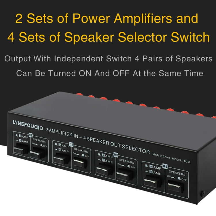 2-in 4-out Power Amplifier Speaker Switcher Splitter Comparator 300W Per Channel Without Loss Of Sound Quality -  by buy2fix | Online Shopping UK | buy2fix