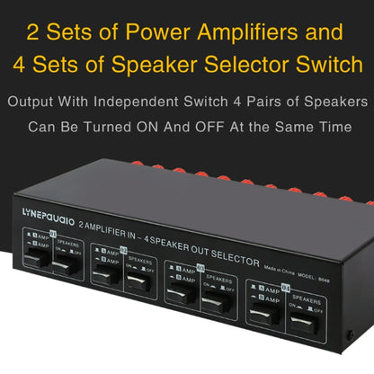 2-in 4-out Power Amplifier Speaker Switcher Splitter Comparator 300W Per Channel Without Loss Of Sound Quality -  by buy2fix | Online Shopping UK | buy2fix