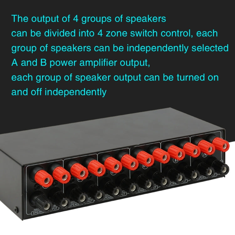 2-in 4-out Power Amplifier Speaker Switcher Splitter Comparator 300W Per Channel Without Loss Of Sound Quality -  by buy2fix | Online Shopping UK | buy2fix