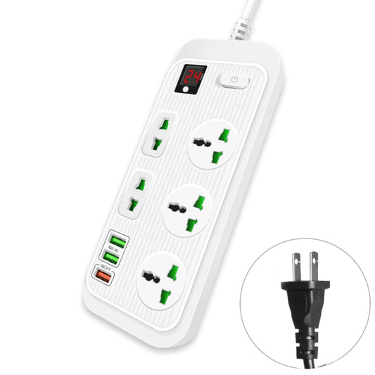 T17 3000W High-power 24-hour Smart Timing Socket QC3.0 USB Fast Charging Power Strip Socket , Cable Length: 2m, US Plug(White) - Extension Socket by buy2fix | Online Shopping UK | buy2fix