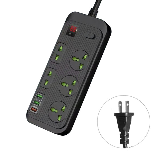 T17 3000W High-power 24-hour Smart Timing Socket QC3.0 USB Fast Charging Power Strip Socket , Cable Length: 2m, US Plug(Black) - Extension Socket by buy2fix | Online Shopping UK | buy2fix