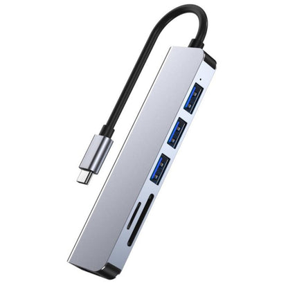 6 in 1 Type C to 3 x USB Ports + SD/TF + HDMI Docking Station by buy2fix