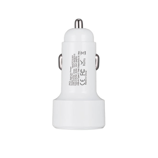 TE-P31 PD 20W USB-C / Type-C + QC3.0 18W USB Fast Car Charger(White) - Car Charger by buy2fix | Online Shopping UK | buy2fix