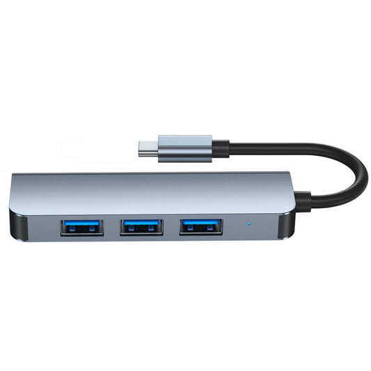 4 in 1 Type-C to 3 x USB 2.0 Ports + USB 3.0 Port Network HUB by buy2fix