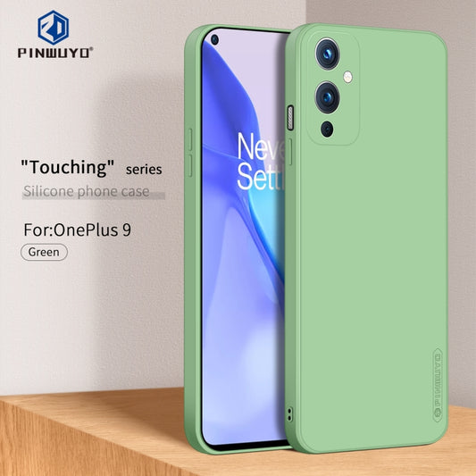 For OnePlus 9 PINWUYO Touching Series Liquid Silicone TPU Shockproof Case(Green) - OnePlus Cases by PINWUYO | Online Shopping UK | buy2fix