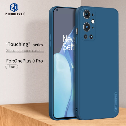 For OnePlus 9 Pro PINWUYO Touching Series Liquid Silicone TPU Shockproof Case(Blue) - OnePlus Cases by PINWUYO | Online Shopping UK | buy2fix