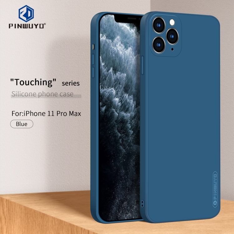 For iPhone 11 Pro Max PINWUYO Sense Series Liquid Silicone TPU Mobile Phone Case (Blue) - iPhone 11 Pro Max Cases by PINWUYO | Online Shopping UK | buy2fix