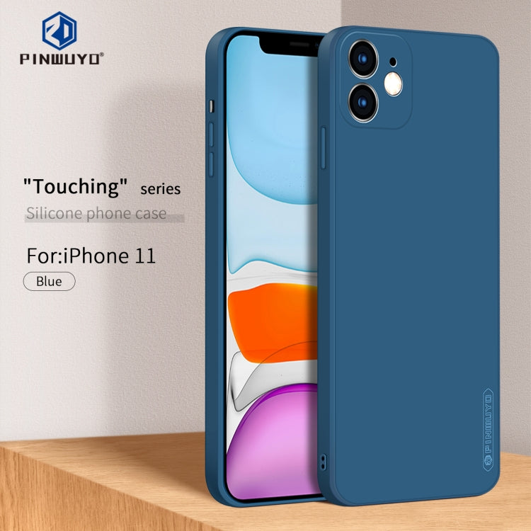For iPhone 11 PINWUYO Sense Series Liquid Silicone TPU Mobile Phone Case (Blue) - iPhone 11 Cases by PINWUYO | Online Shopping UK | buy2fix