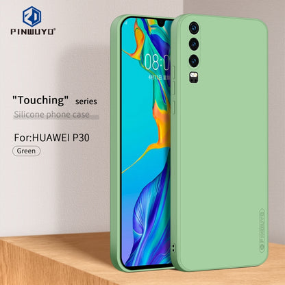 For Huawei P30 PINWUYO Sense Series Liquid Silicone TPU Mobile Phone Case(Green) - Huawei Cases by PINWUYO | Online Shopping UK | buy2fix