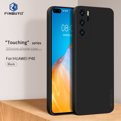 For Huawei P40 PINWUYO Sense Series Liquid Silicone TPU Mobile Phone Case(Black) - Huawei Cases by PINWUYO | Online Shopping UK | buy2fix