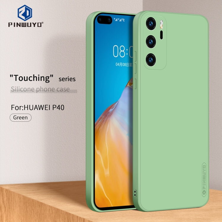 For Huawei P40 PINWUYO Sense Series Liquid Silicone TPU Mobile Phone Case(Green) - Huawei Cases by PINWUYO | Online Shopping UK | buy2fix