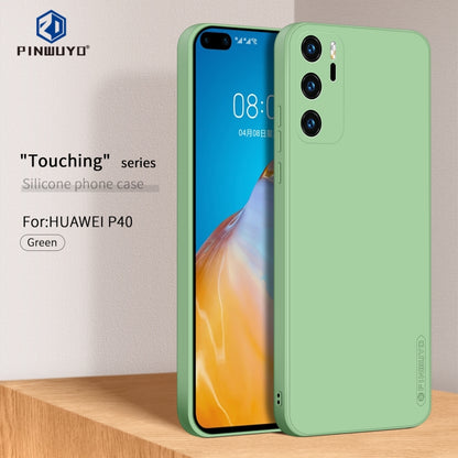 For Huawei P40 PINWUYO Sense Series Liquid Silicone TPU Mobile Phone Case(Green) - Huawei Cases by PINWUYO | Online Shopping UK | buy2fix