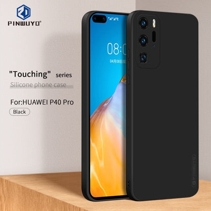 For Huawei P40 Pro PINWUYO Sense Series Liquid Silicone TPU Mobile Phone Case(Black) - Huawei Cases by PINWUYO | Online Shopping UK | buy2fix