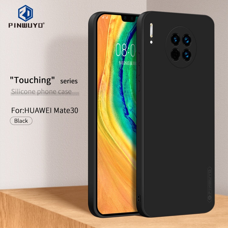 For Huawei Mate 30 PINWUYO Sense Series Liquid Silicone TPU Mobile Phone Case(Black) - Huawei Cases by PINWUYO | Online Shopping UK | buy2fix
