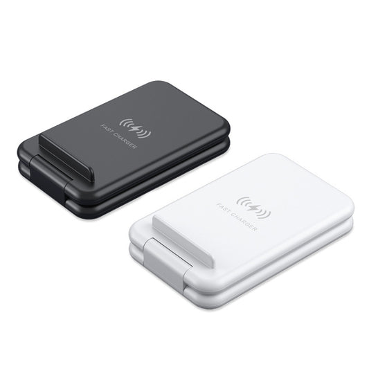15W 3 in 1 Foldable Qi Fast Wireless Charger Station Phone Holder for iPhones & iWatchs & Airpods(Black) - Wireless Charger by buy2fix | Online Shopping UK | buy2fix