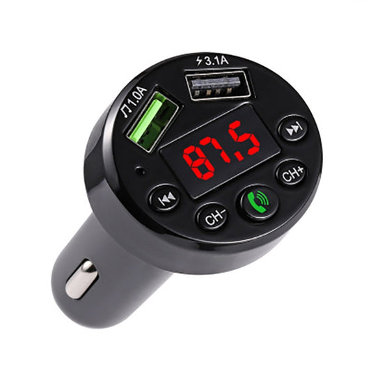 E6 Car MP3 Player FM Transmitters Dual USB Hands-free - Bluetooth Car Kits by buy2fix | Online Shopping UK | buy2fix